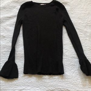 Black maternity gap sweater with bell sleeves